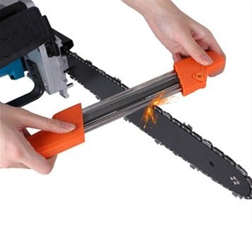 Chainsaw Sharpening File Kit, Metal Chain Sharpener Tool with 13/64" Round Files and Flat File, Fits 3/8" & .404" Chains