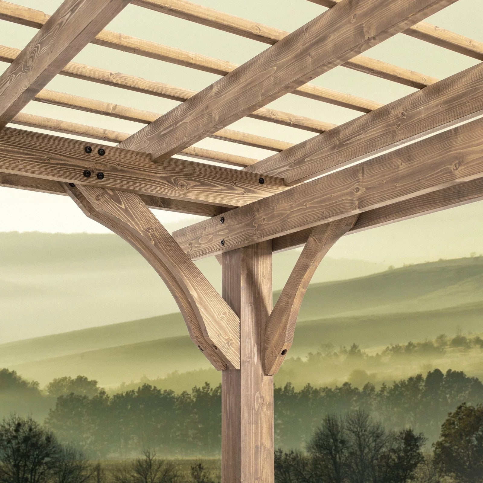 14×10 Fairhaven Pergola Rustic Finish