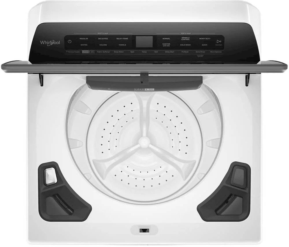 Whirlpool – 4.8 Cu. Ft. High Efficiency Smart Top Load Washer with Load & Go Dispenser – White