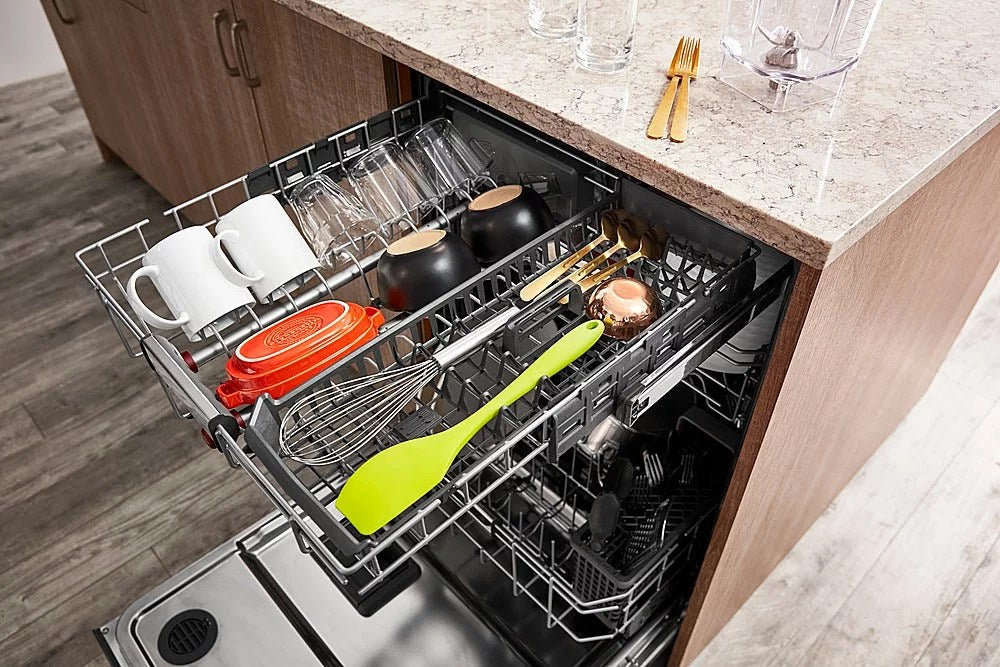 KitchenAid – Top Control Built-In Dishwasher with Stainless Steel Tub, FreeFlex Third Rack, 44dBA – Black stainless steel