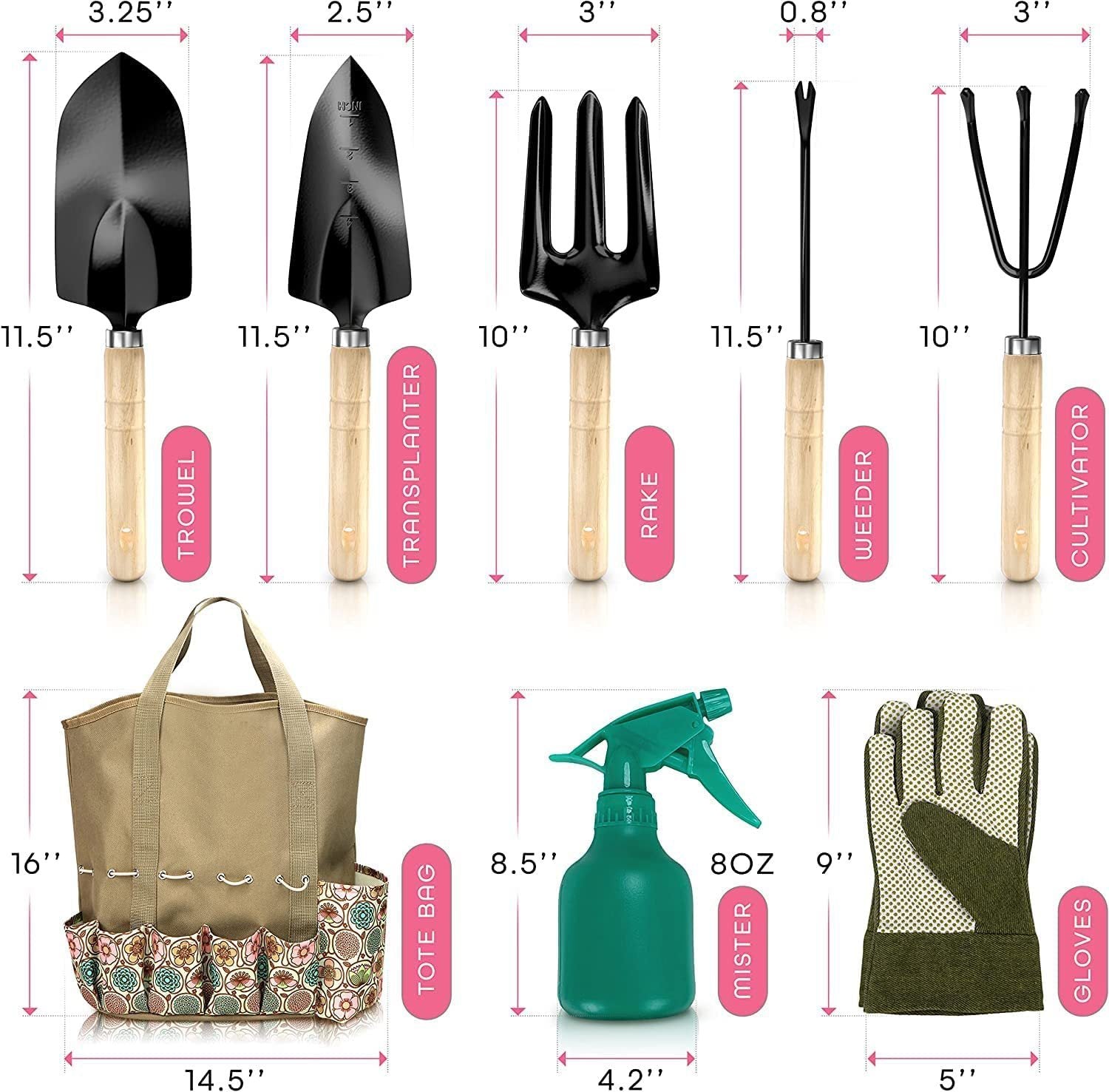 Hot Selling Stainless Steel Gardening Tools Suit