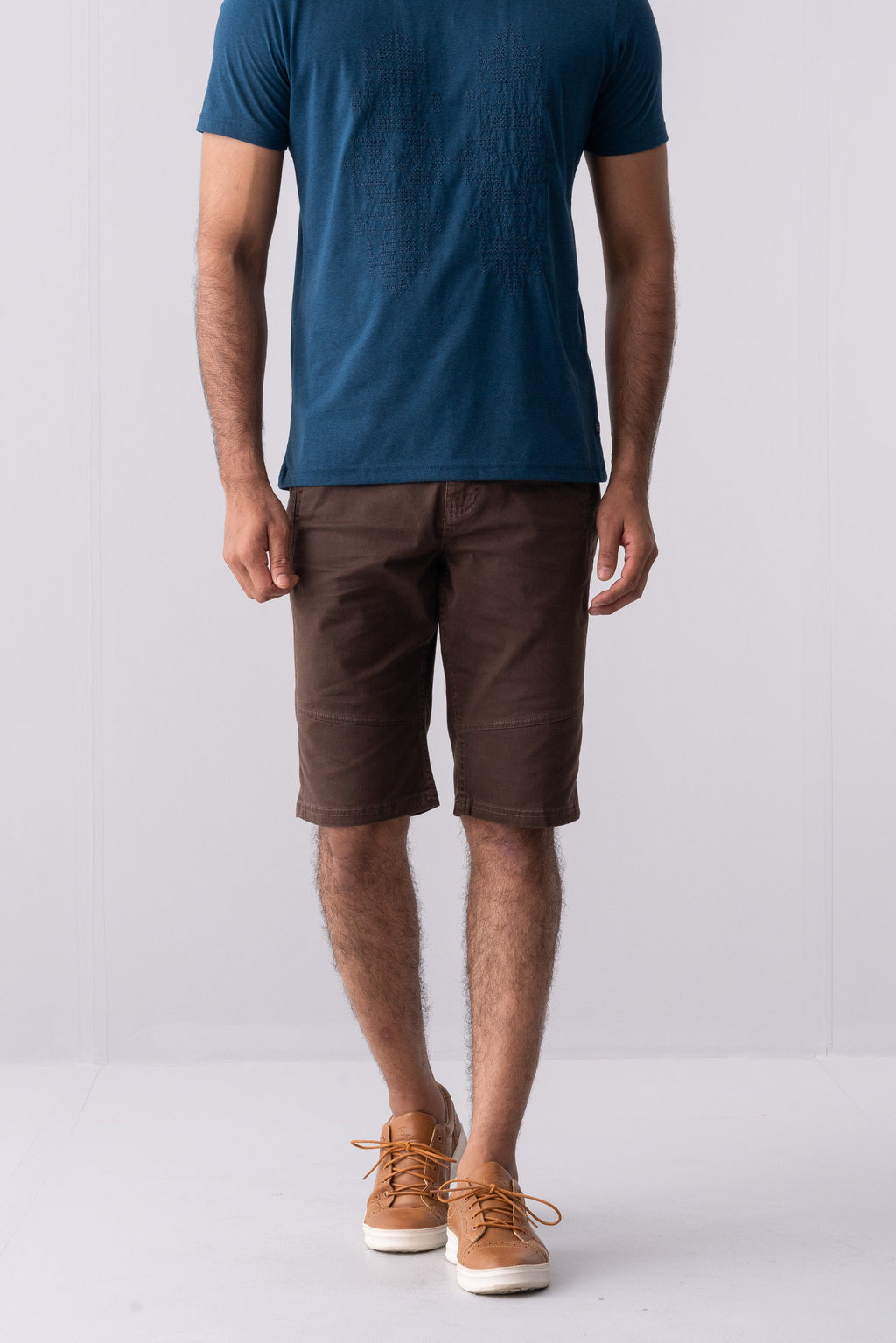 City Fashion Brown Slim Fit Shorts for Men