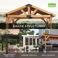 16x12 trenton modern steel pergola with sail shade soft canopy