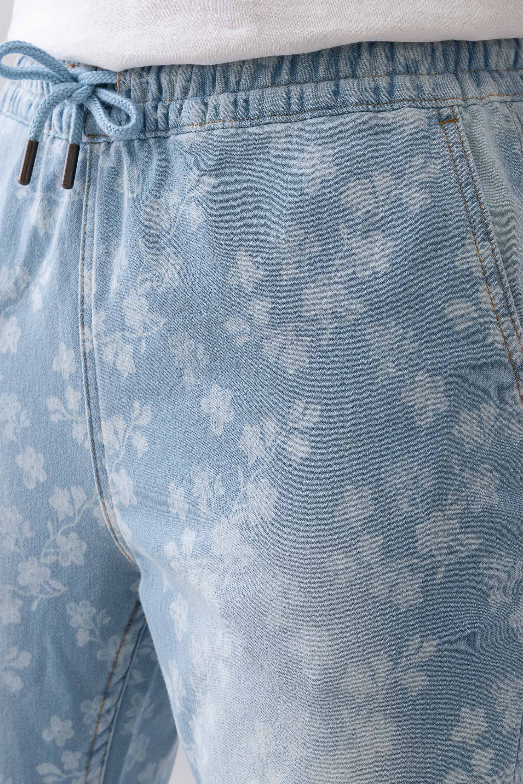 City Fashion Regular Fit Floral Print Denim Jeans for Women