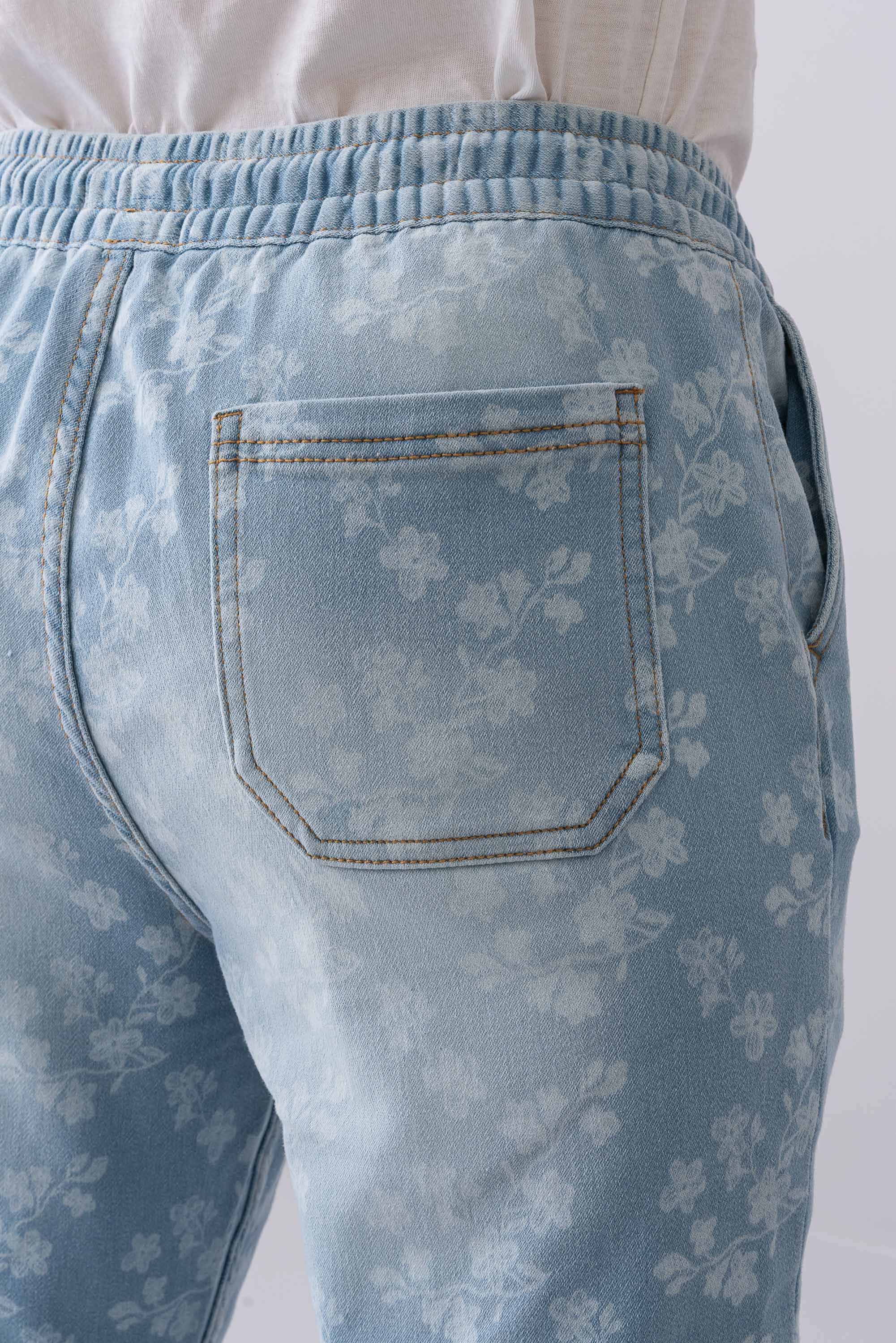 City Fashion Regular Fit Floral Print Denim Jeans for Women